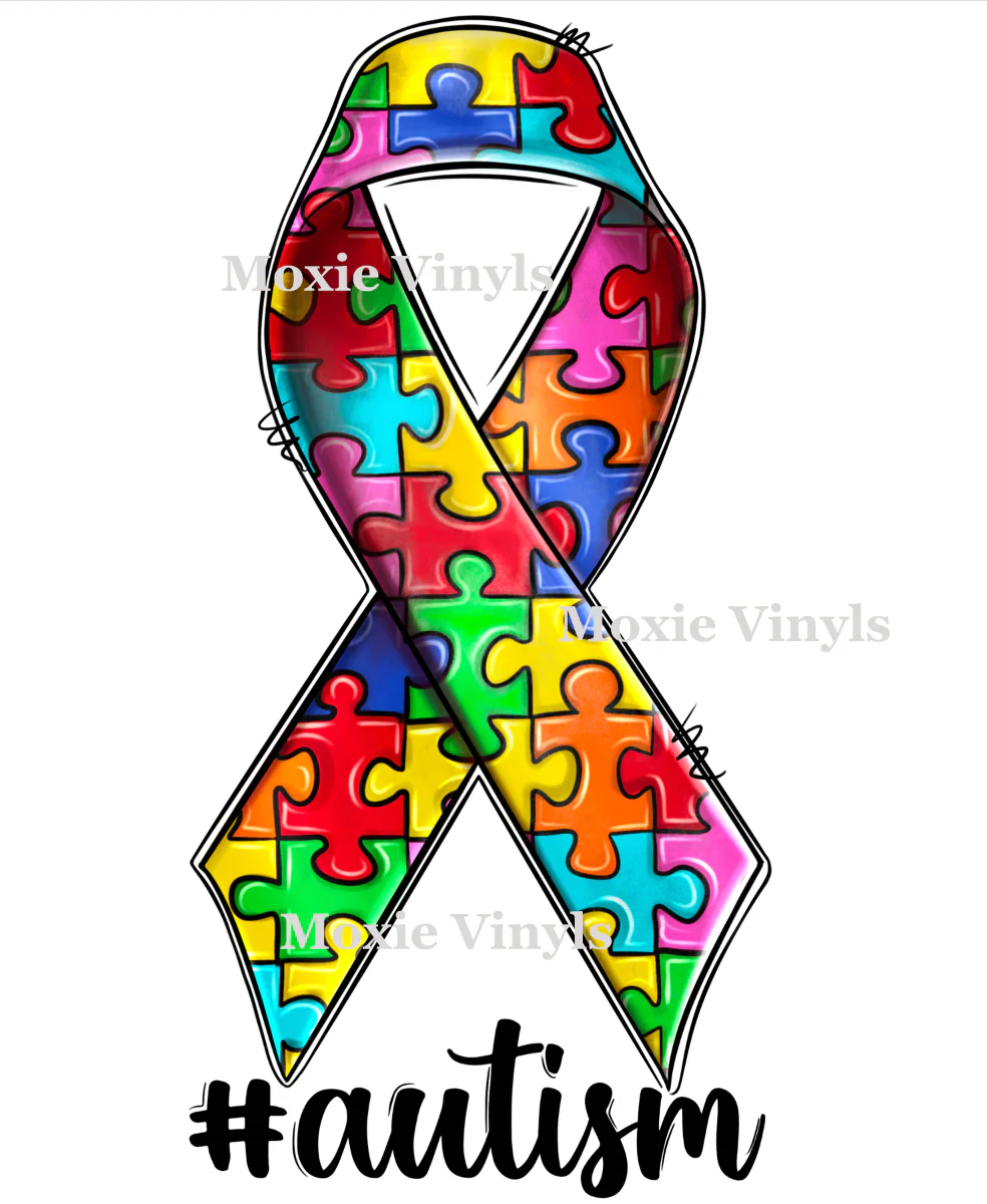 Autism Ribbon UV DTF Transfer