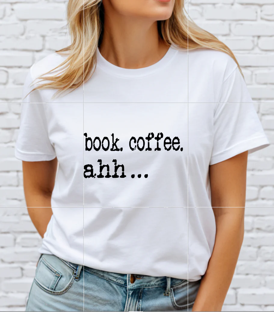 book coffee ahh DTF Transfer - Image 2