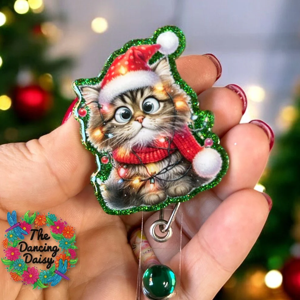 Cat Christmas Lights Decal & Acrylic Blank COMBO - Image 2