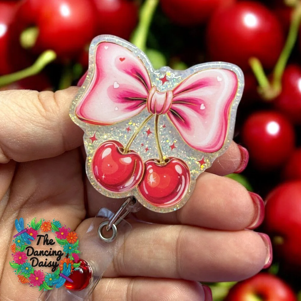 Cherries Bow Decal & Acrylic Blank COMBO - Image 2