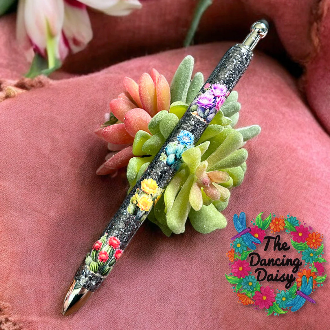 Flower Cactus Pen Wrap UV DTF - Image 3