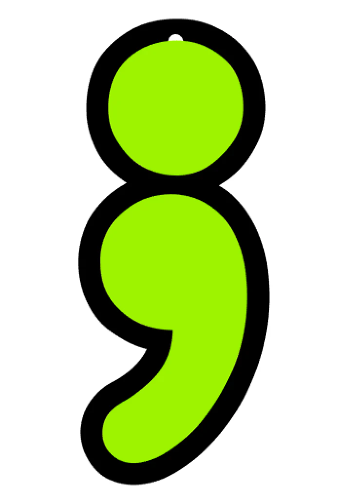 Semicolon Acrylic Blank - Image 2