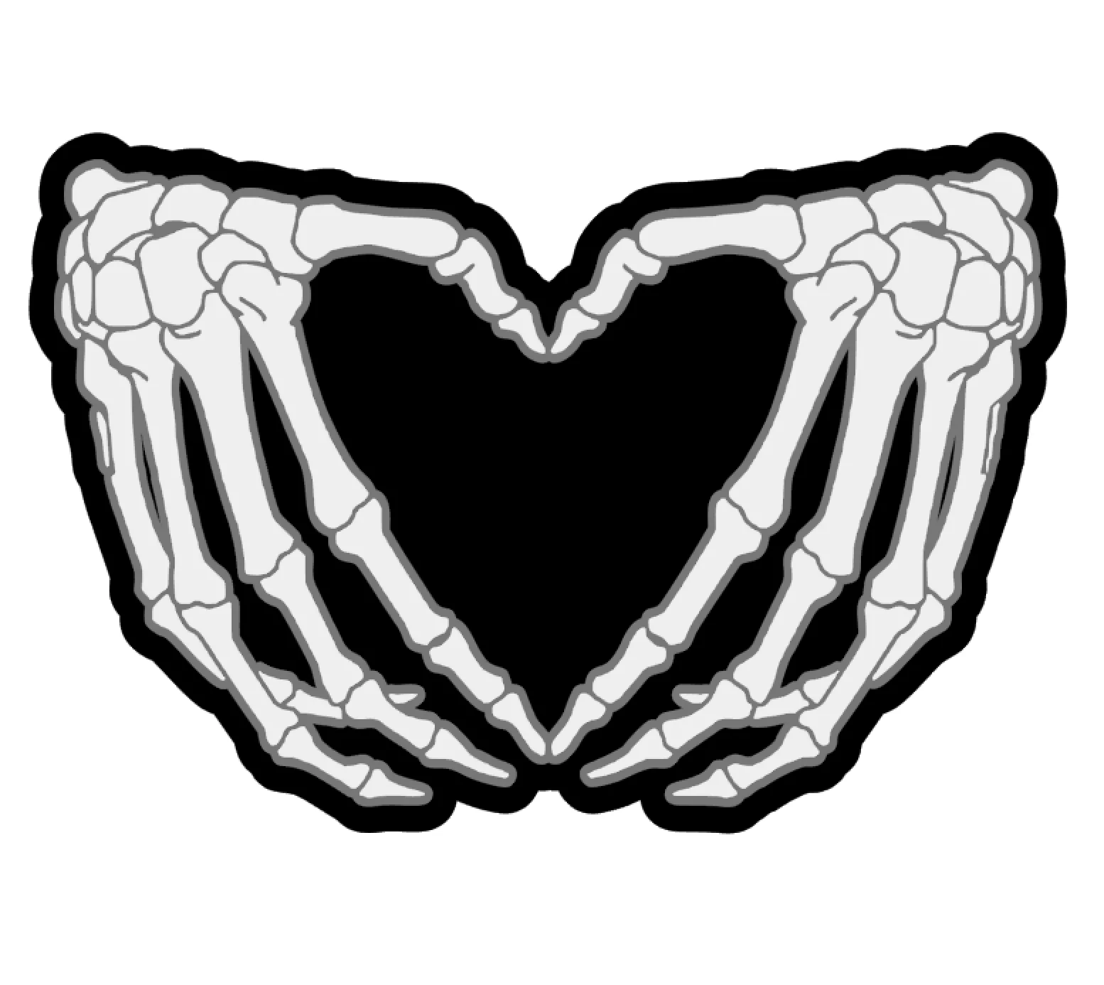 Skeleton Hands Heart Acrylic Blank - Image 2