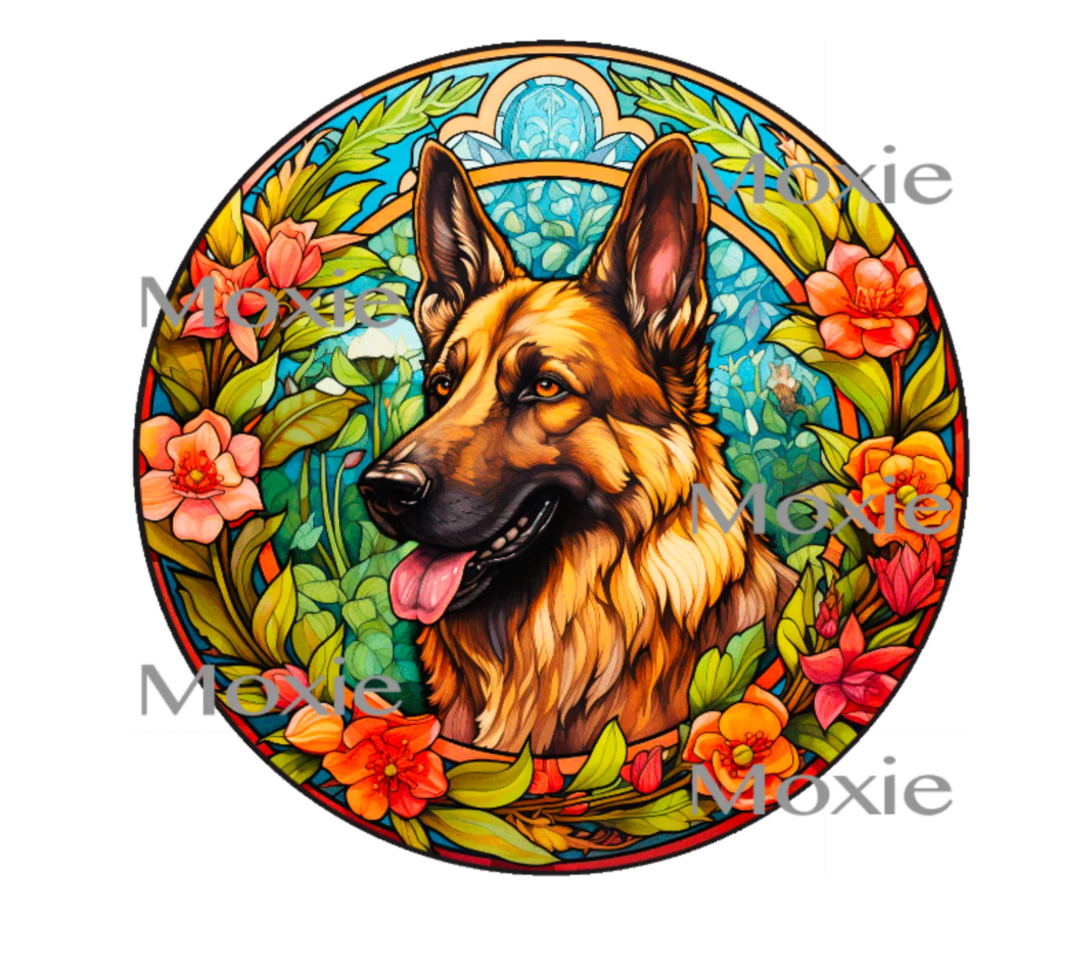 Stained German Shepherd Decal