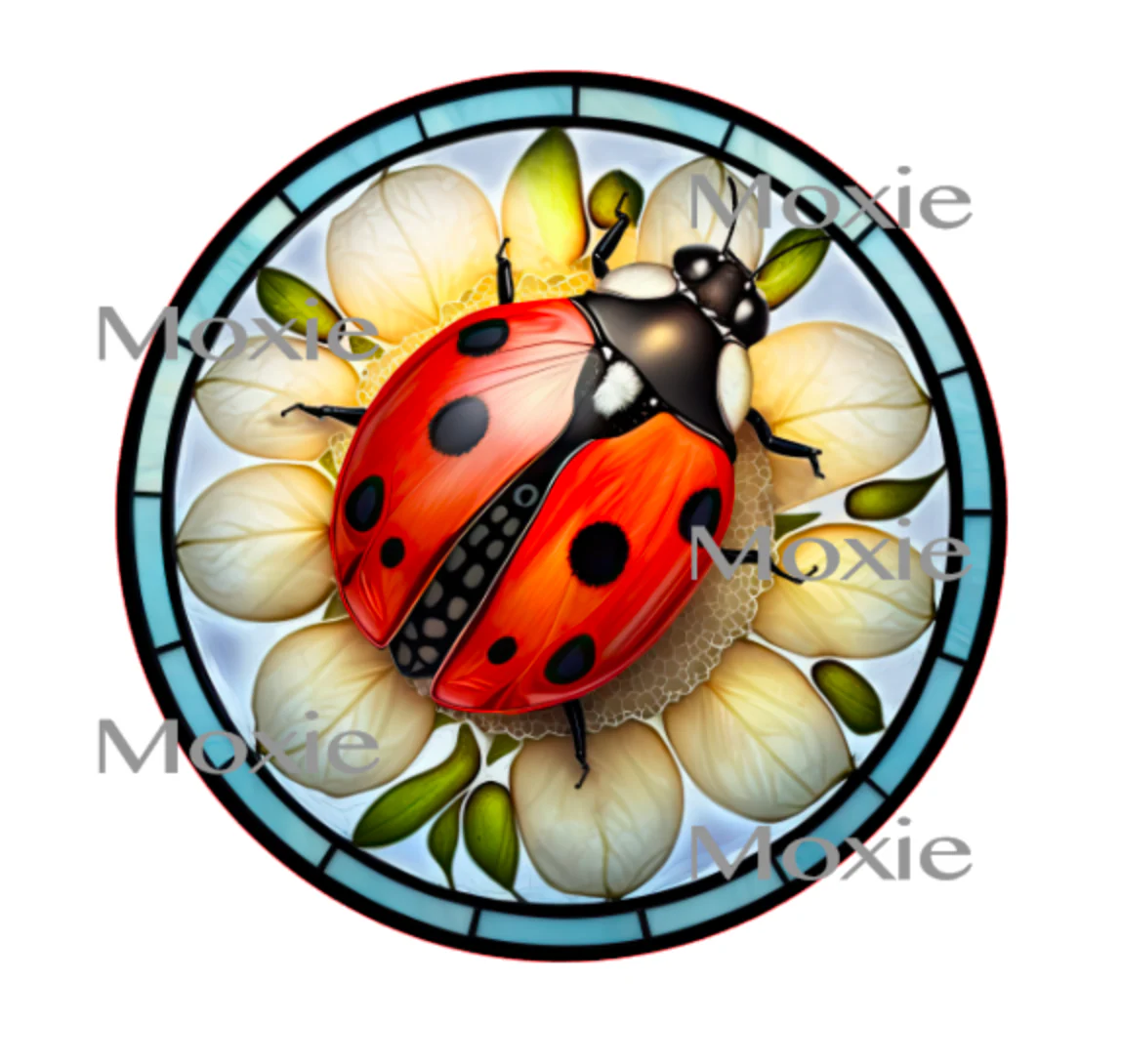 Stained Glass Ladybug Decal